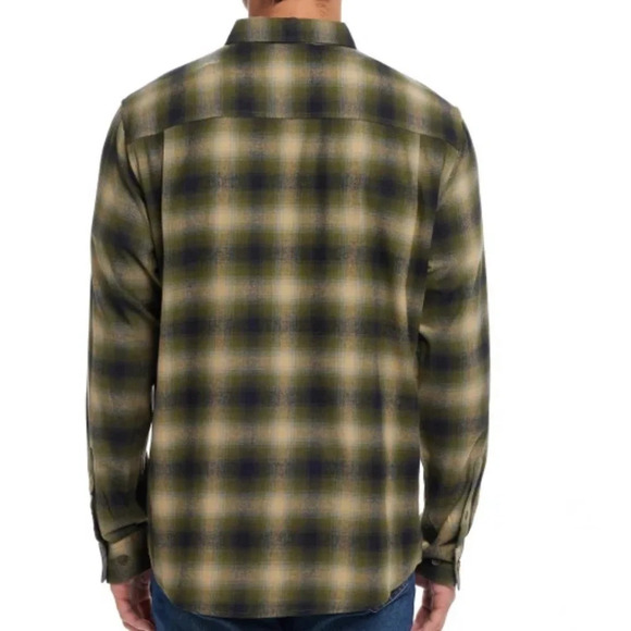 Weatherproof Vintage Men's Flannel Shirt Small Green Tan - Picture 2 of 3